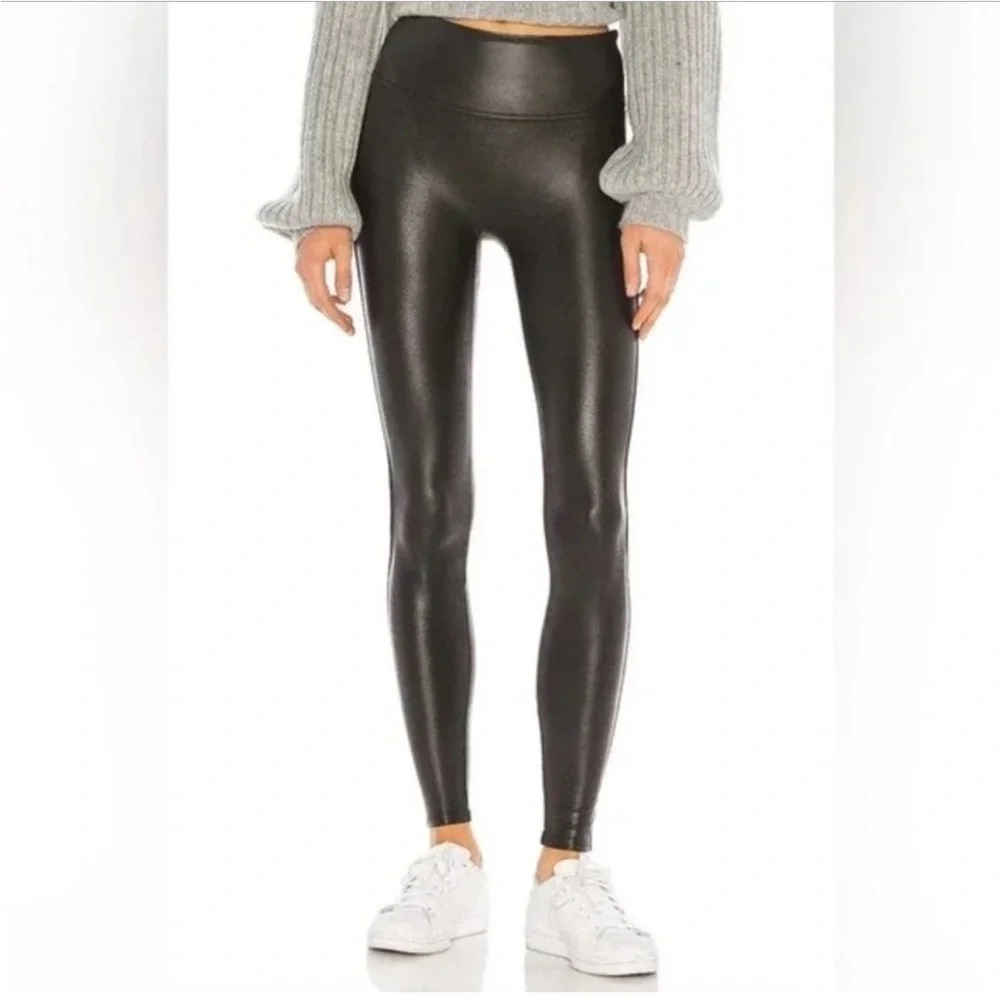SPANX Women’s Faux Black Leather Leggings NWOT Size Extra Small
